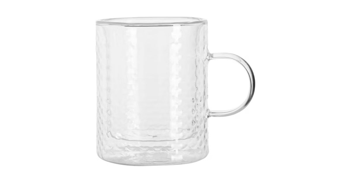 double wall glass mug
