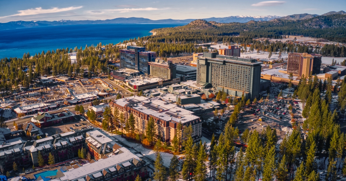 aerial view of south lake tahoe