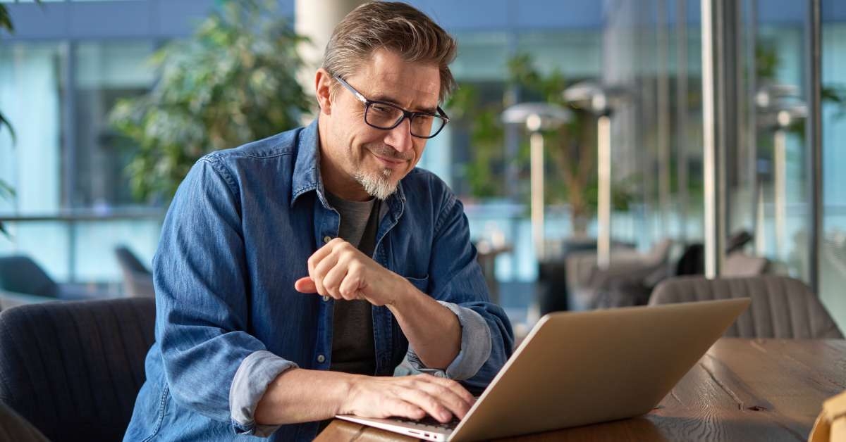 businessman using laptop computer in office