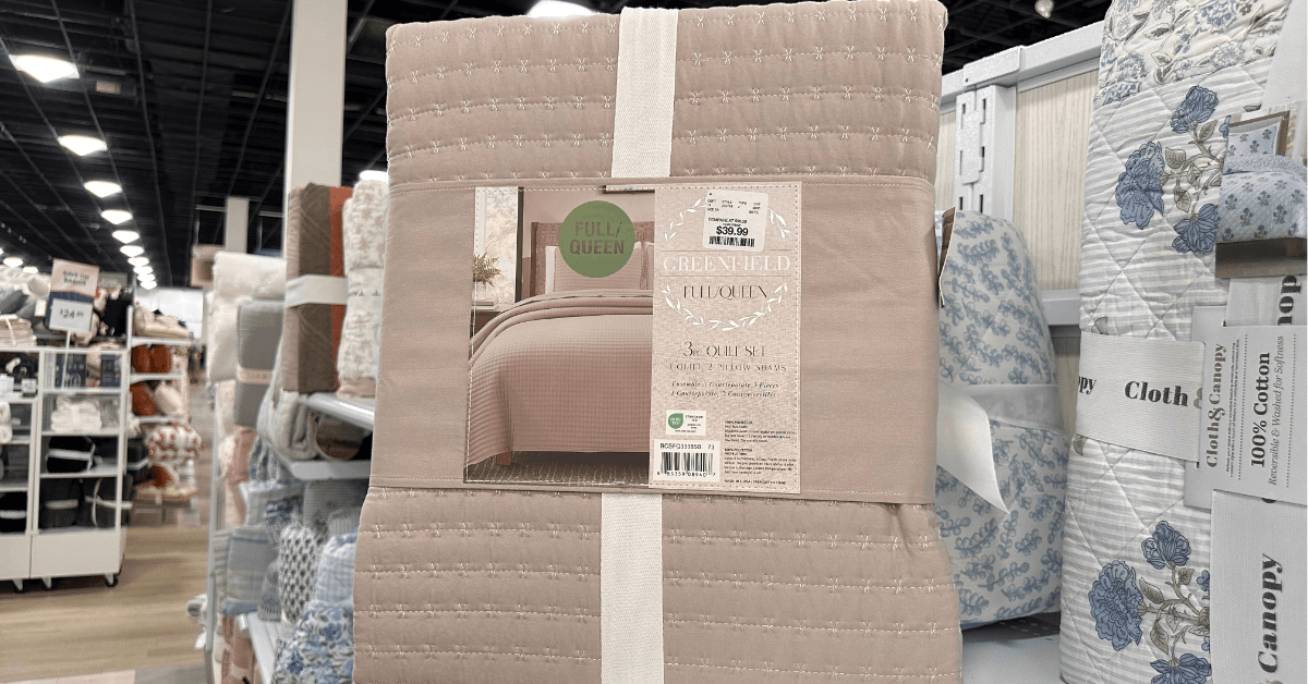 light brown quilt set