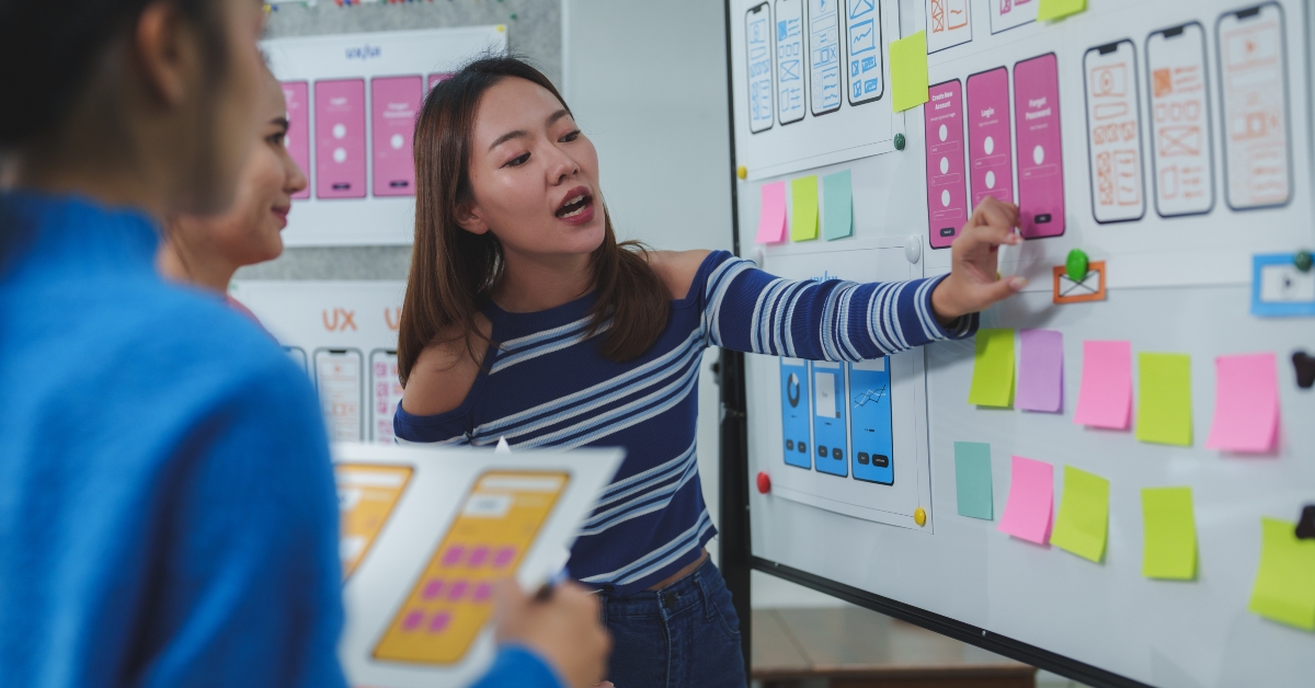 ux designers discussing user interface design