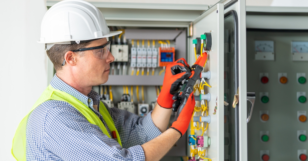 electrician installing electrical wires