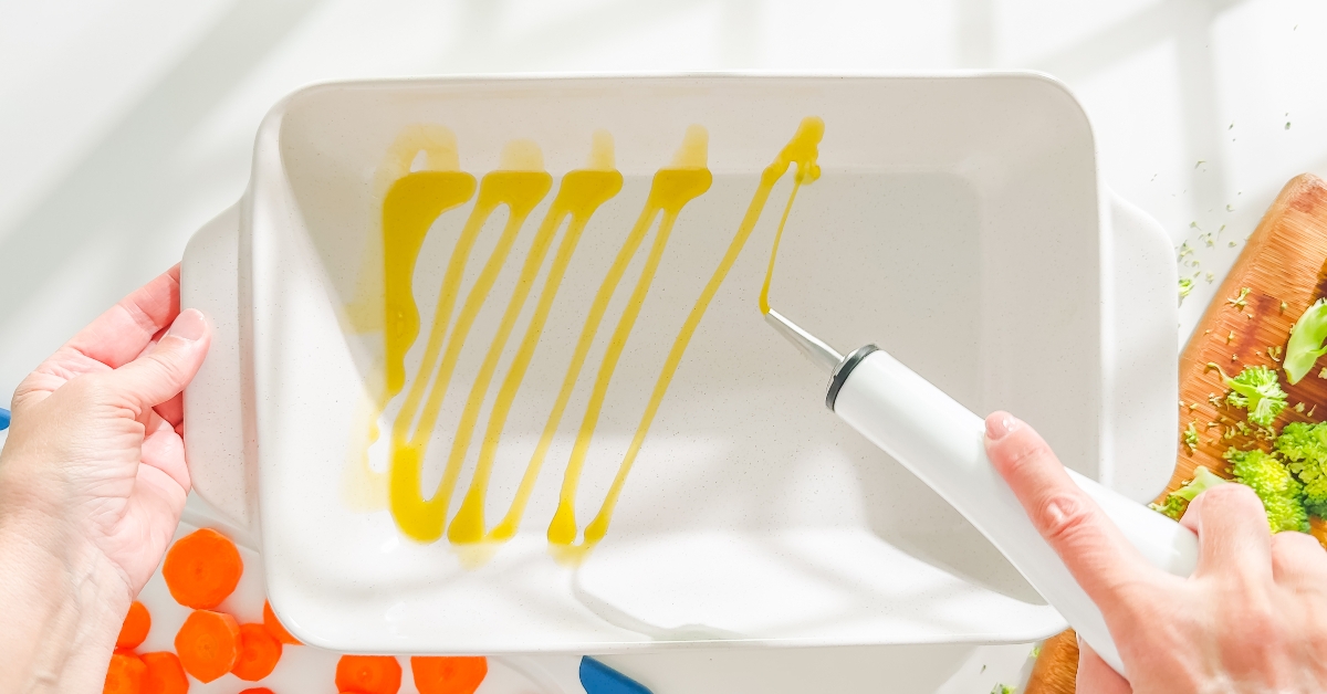 olive oil being drizzled