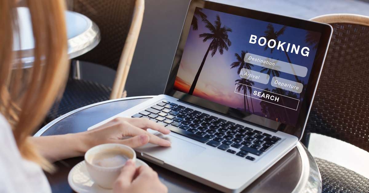 booking online concept travel planning
