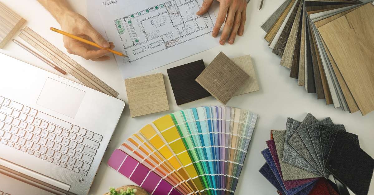 designer working in office doing furniture