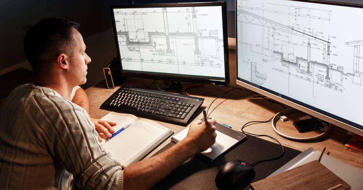 engineer working at home