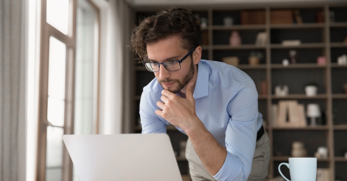 entrepreneur reviewing academic data