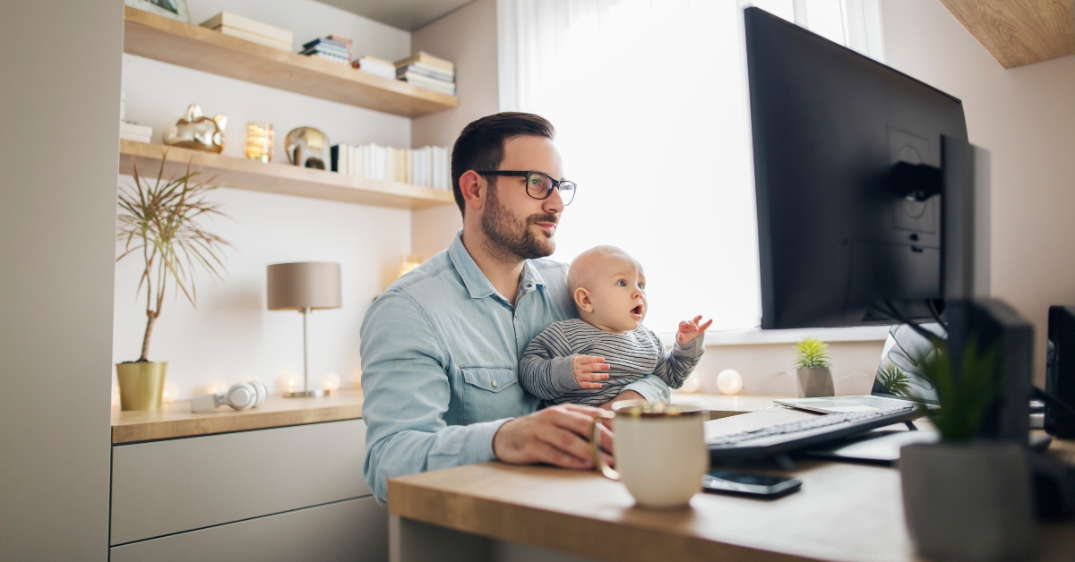 father babysitting his baby boy