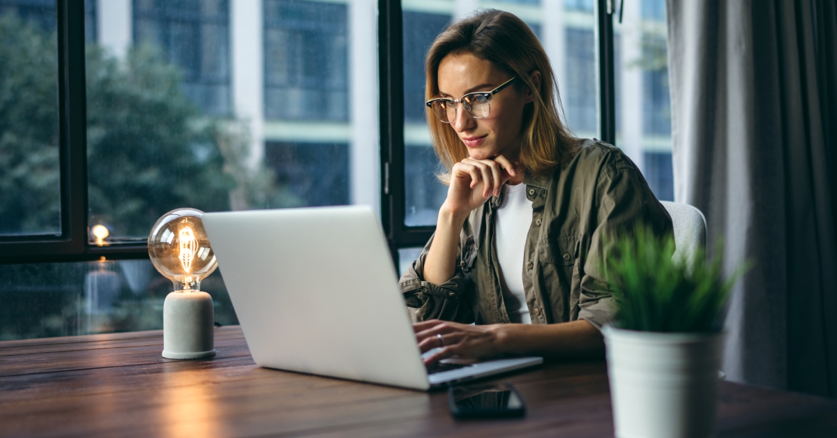 female freelancer connecting to internet