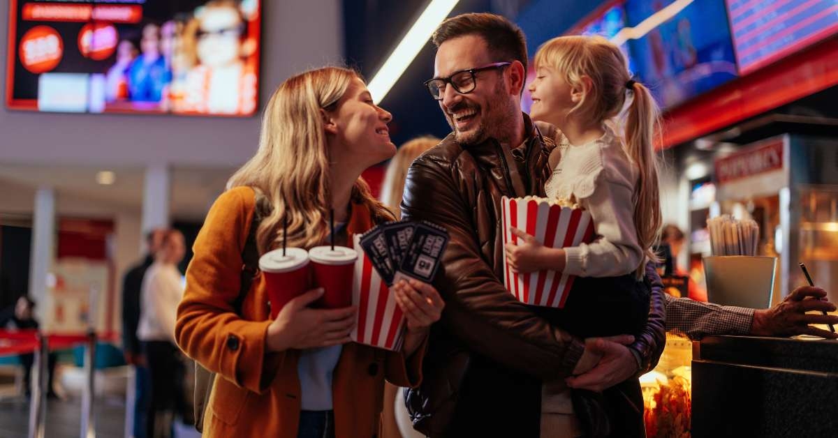 family bonding at movie theater