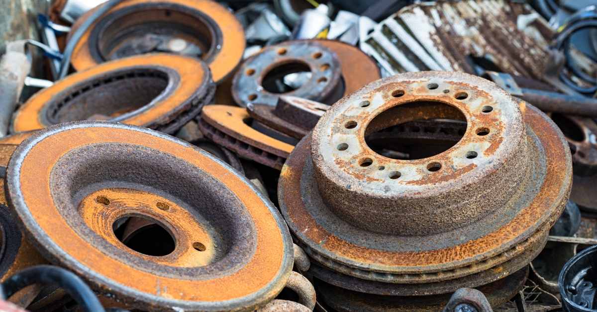rusty car wheel rotors