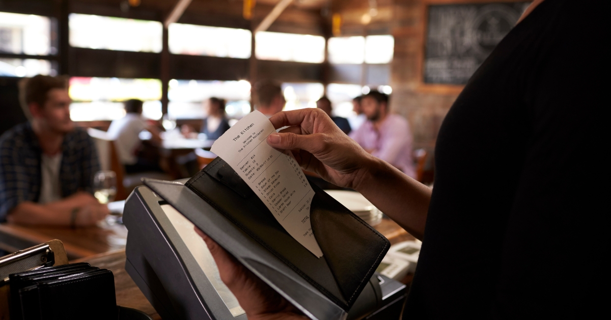 Preparing the bill at a restaurant