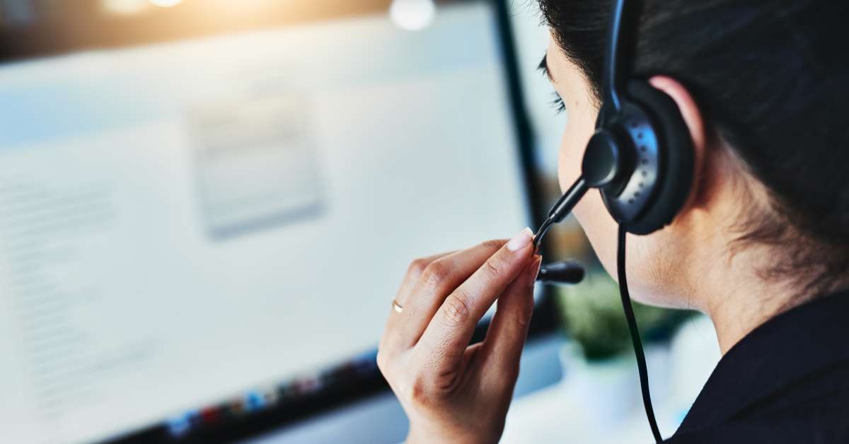 young woman working in a call centre