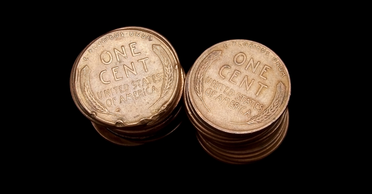 stacked usa wheat pennies