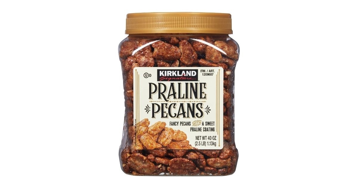 praline pecans in a small jar