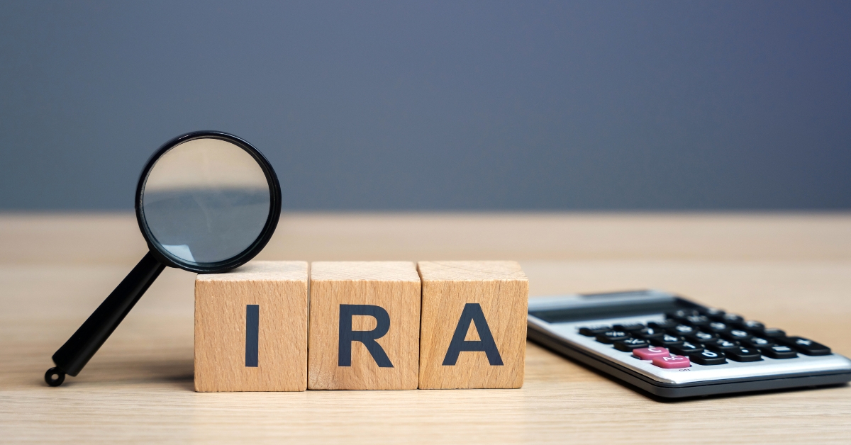 Wooden blocks with the word IRA