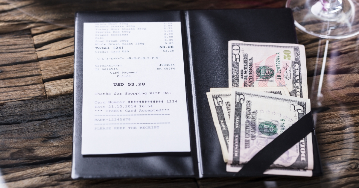 Elevated View Of Bill And Banknote