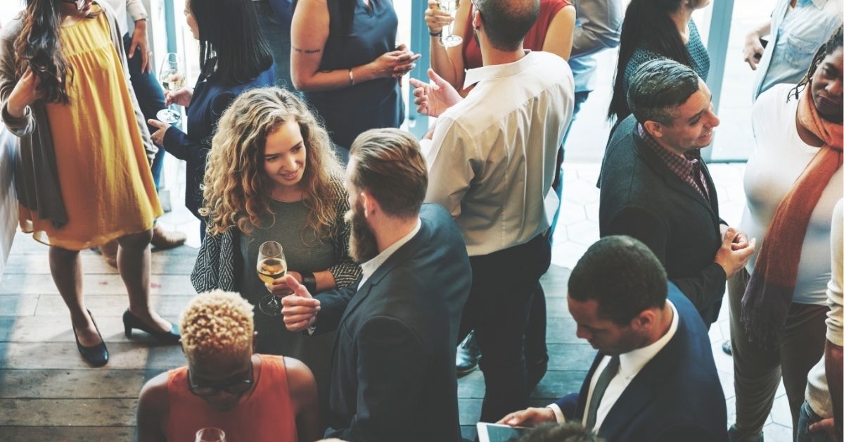 Diverse group of business people having a meetup 