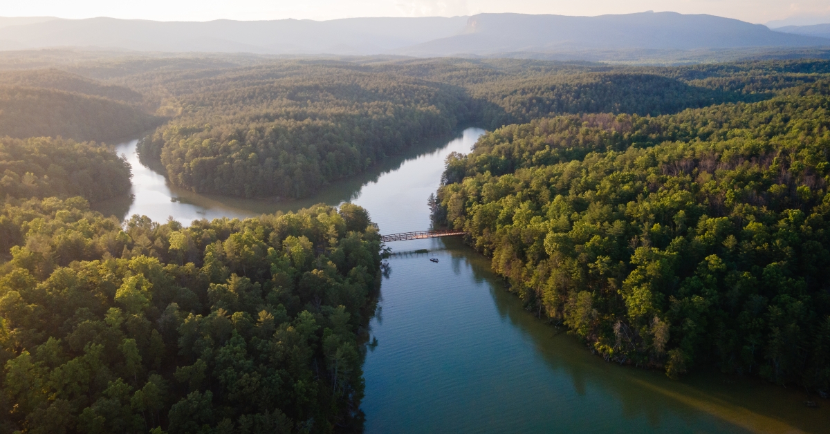 golden hour at lake james
