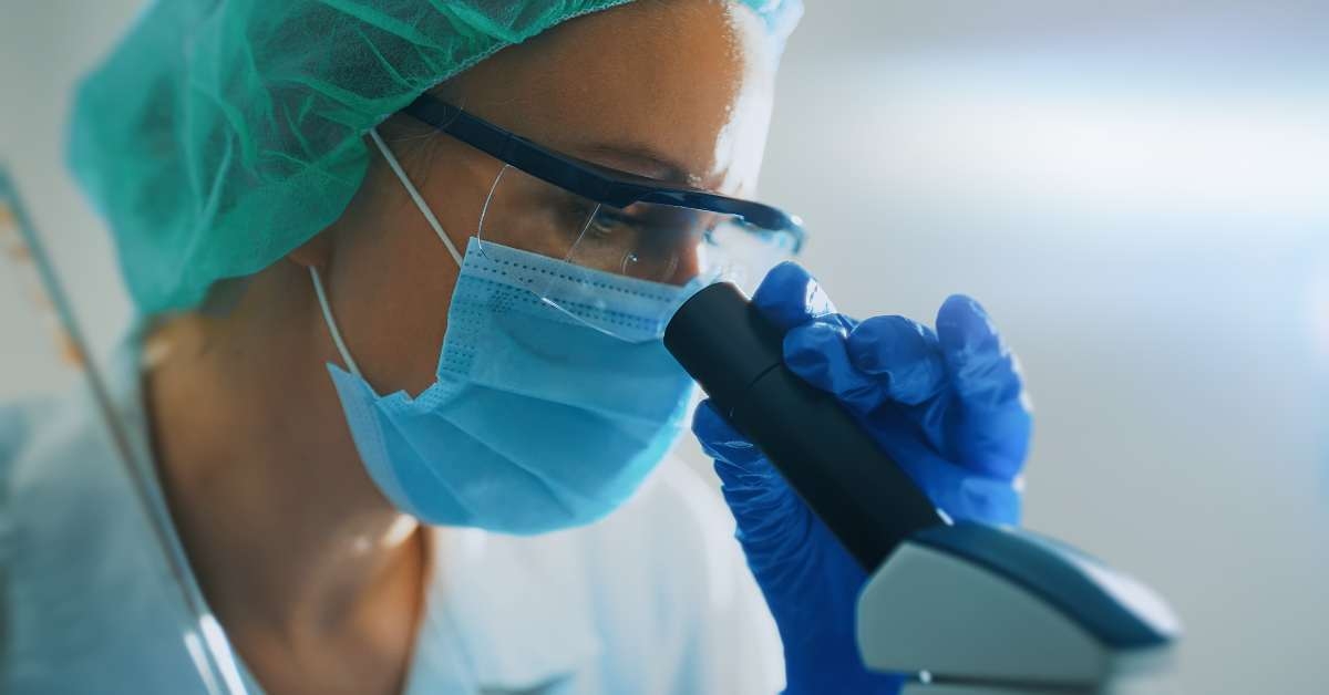 scientist in medical mask