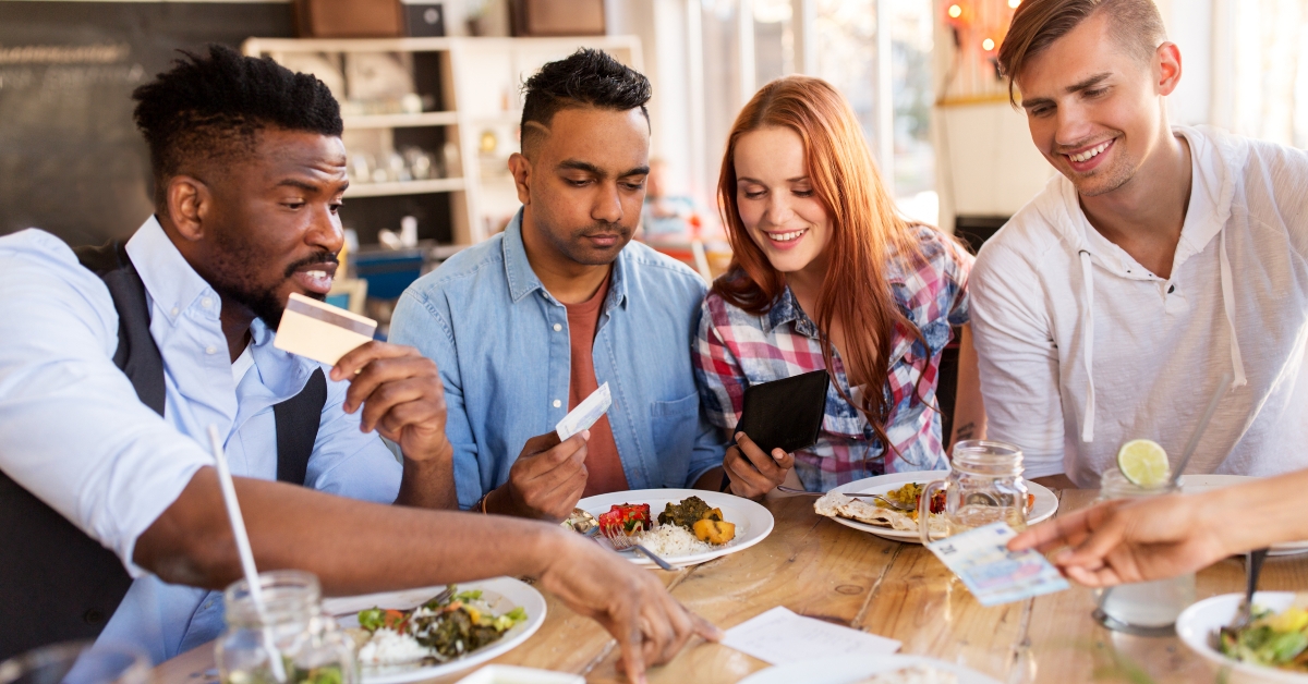 paying bill at restaurant