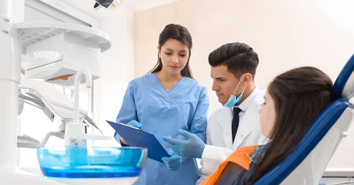 professional dentist and assistant