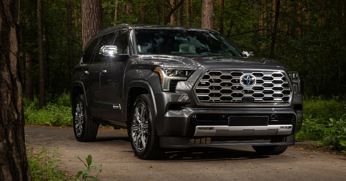 gray Toyota Sequoia , SUV parked in park