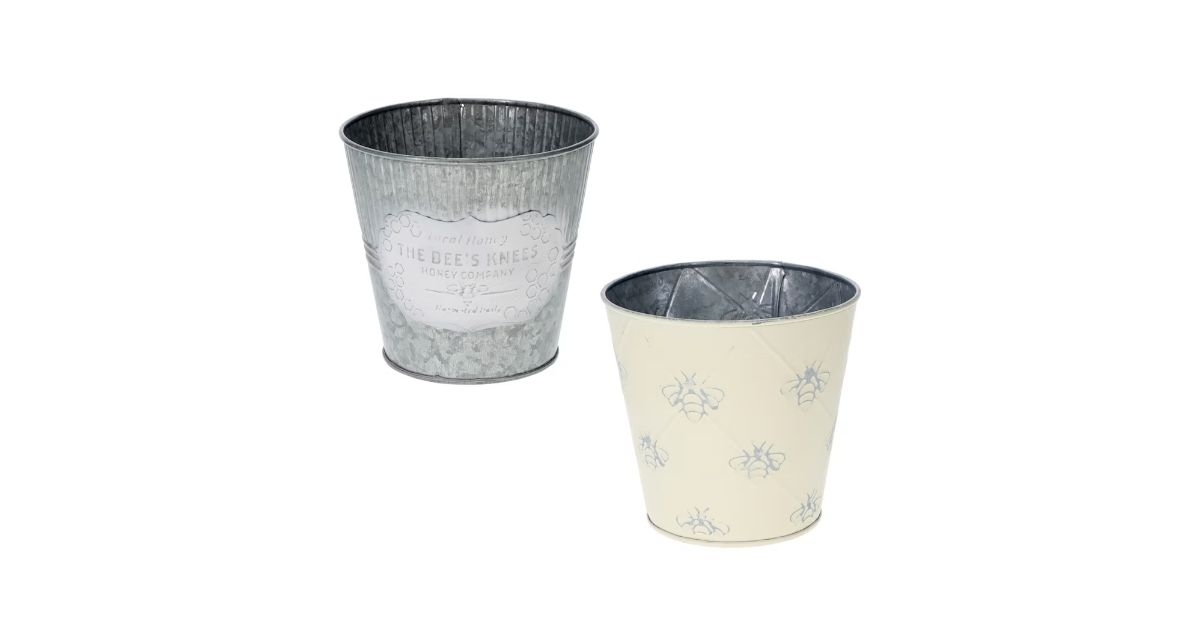 galvanized garden planter bucket