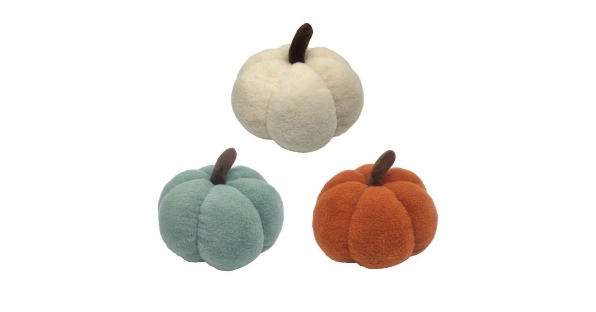 pumpkin shape faux suede pillow