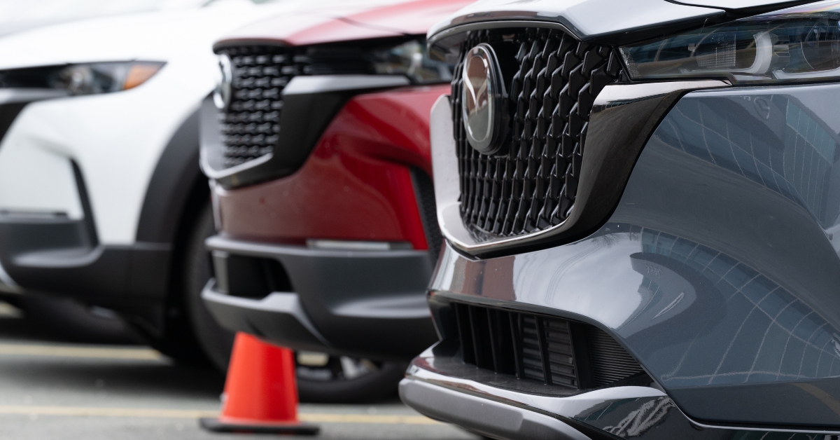 Mazda CX-5 crossover parked on dealership
