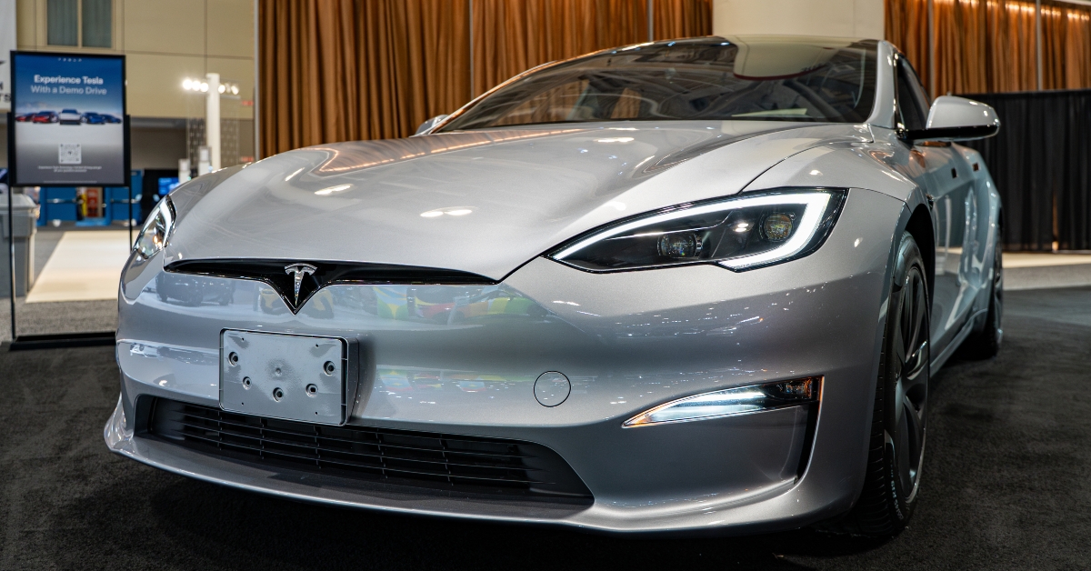 Tesla Model S automobile at International AutoShow