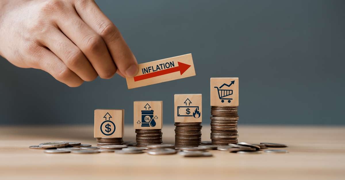 putting wooden cube and inflation word