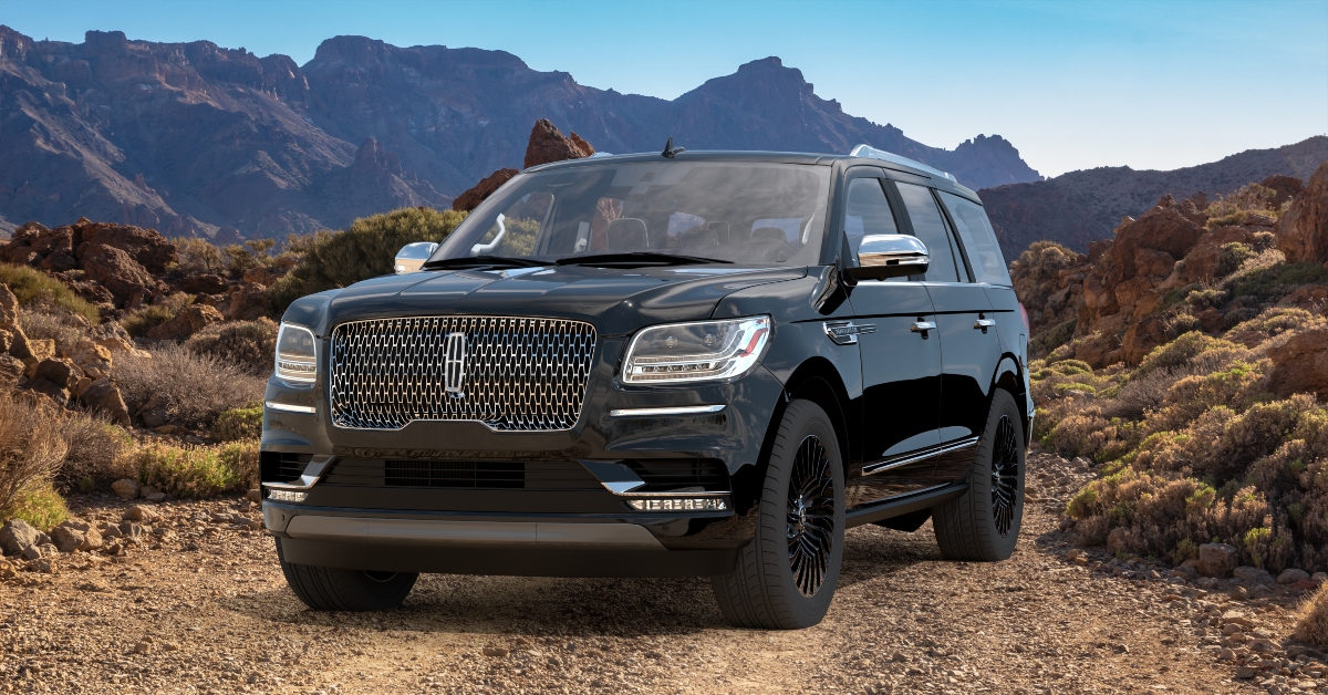 Lincoln Navigator on a desert road