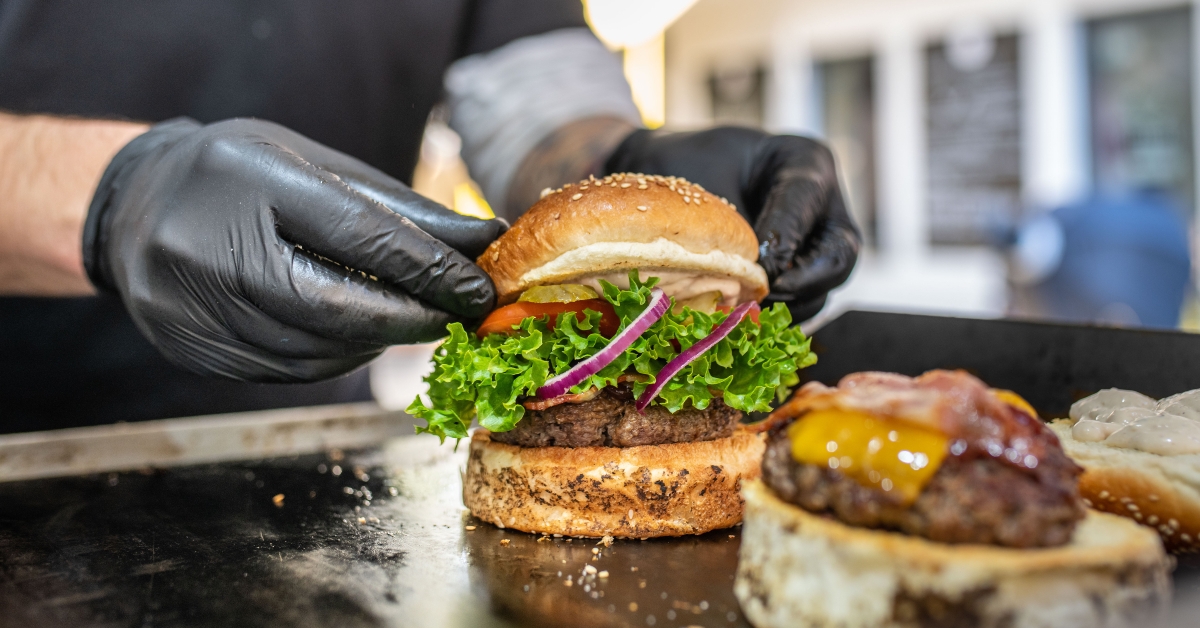 preparing of fresh burger