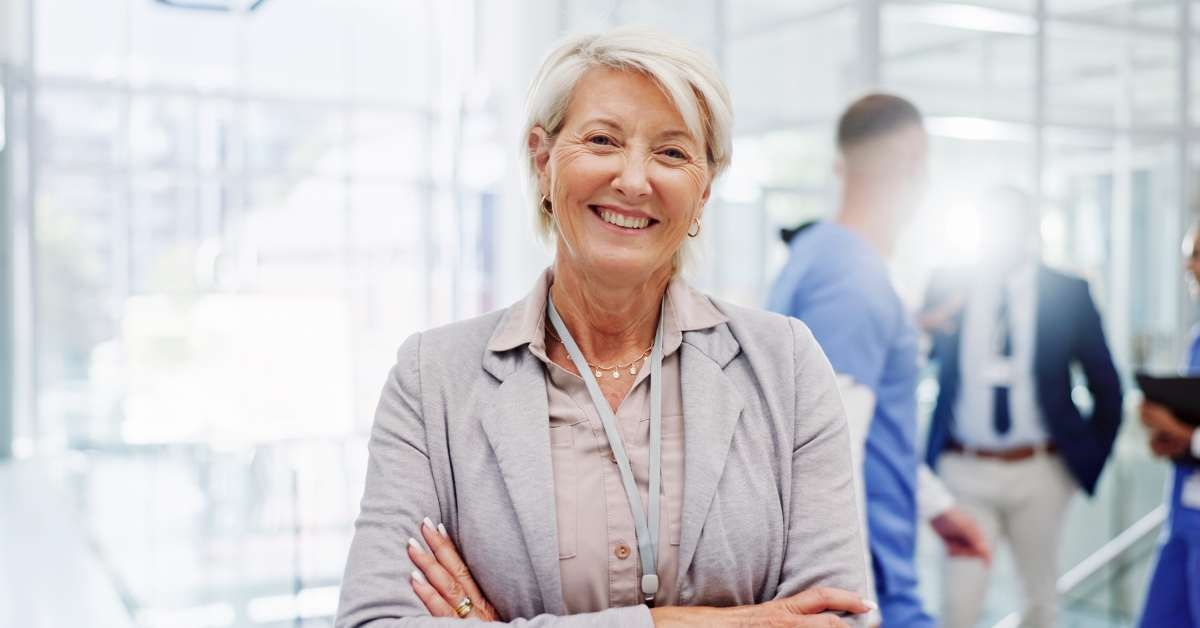 woman with confidence at hospital for medical
