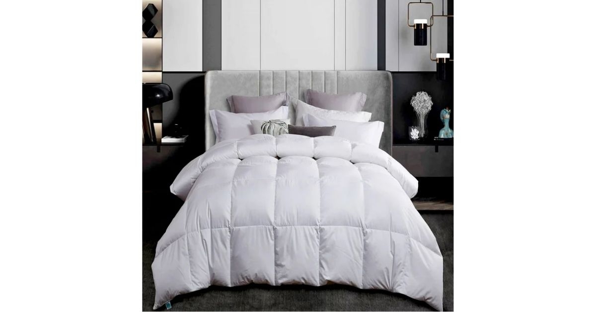 a white down comforter