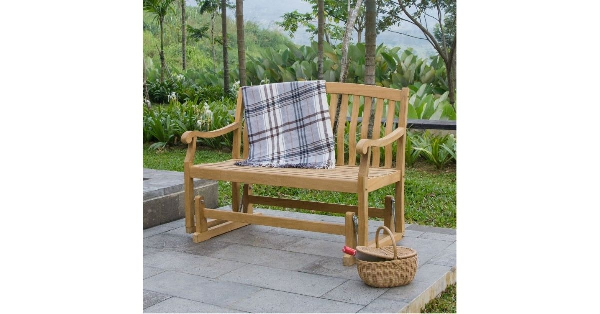 a foot teak glider bench
