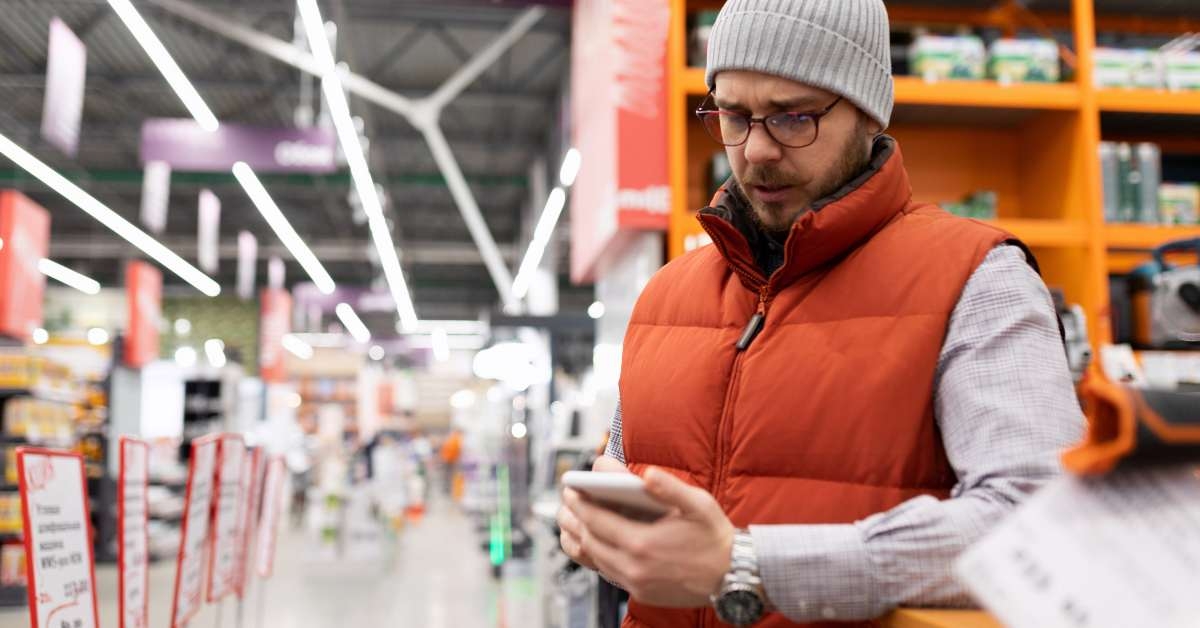 man inside home goods store