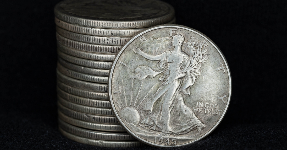 old coin on black background 