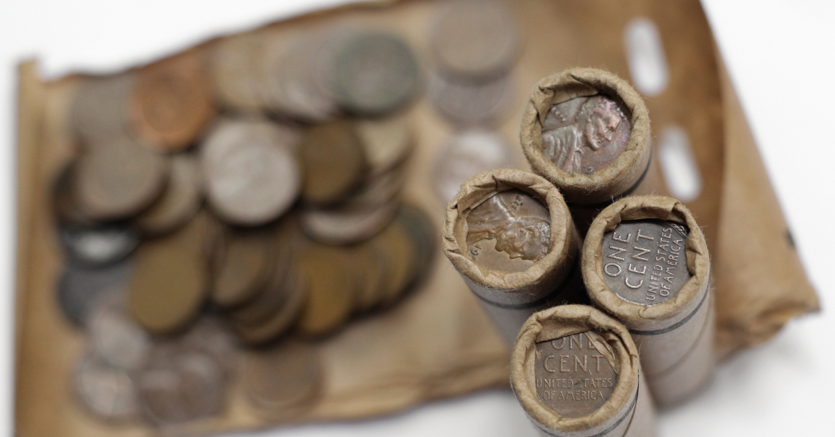 sealed and open wheat cent coins