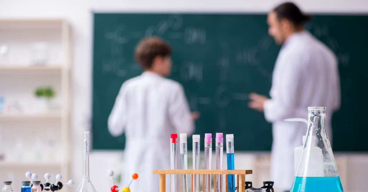 teacher and schoolboy in the classroom