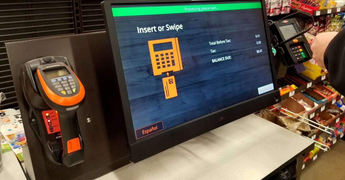 touchscreen options to pay for items