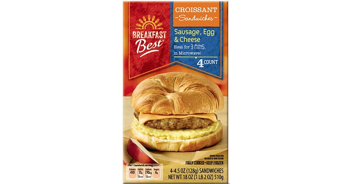 breakfast best sausage egg cheese croissant sandwiches