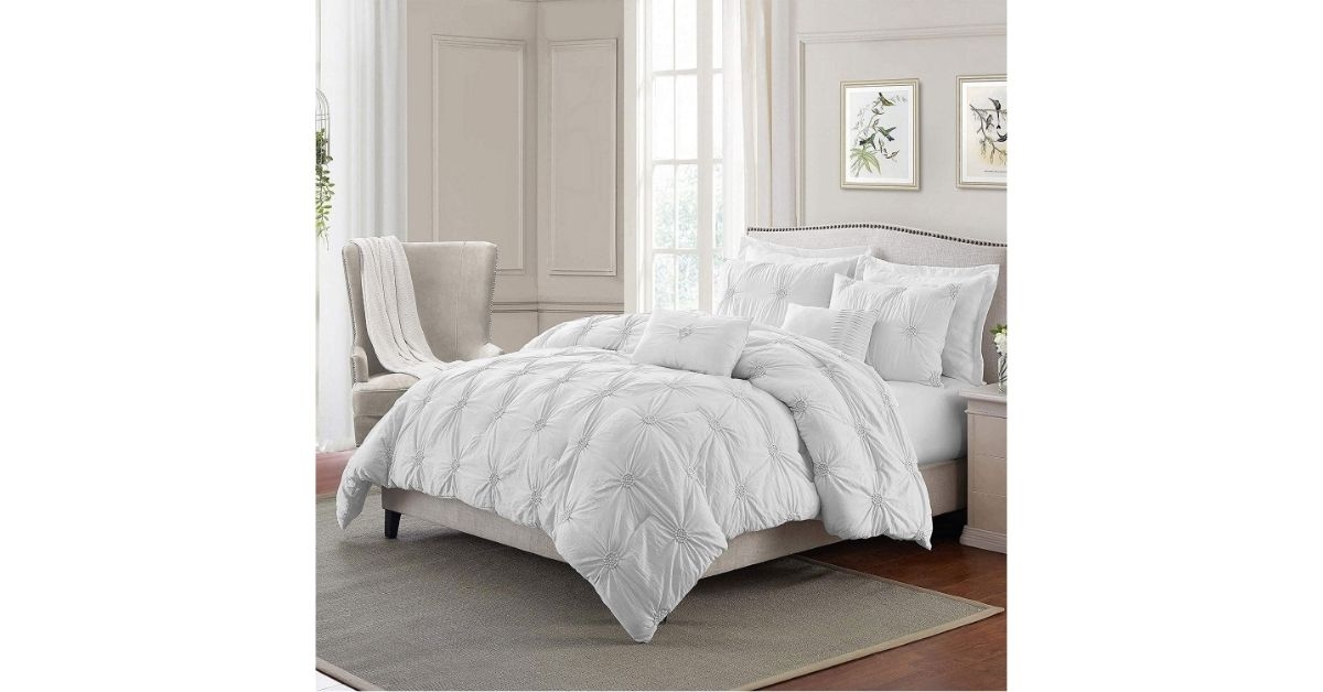 floral pintuck comforter set