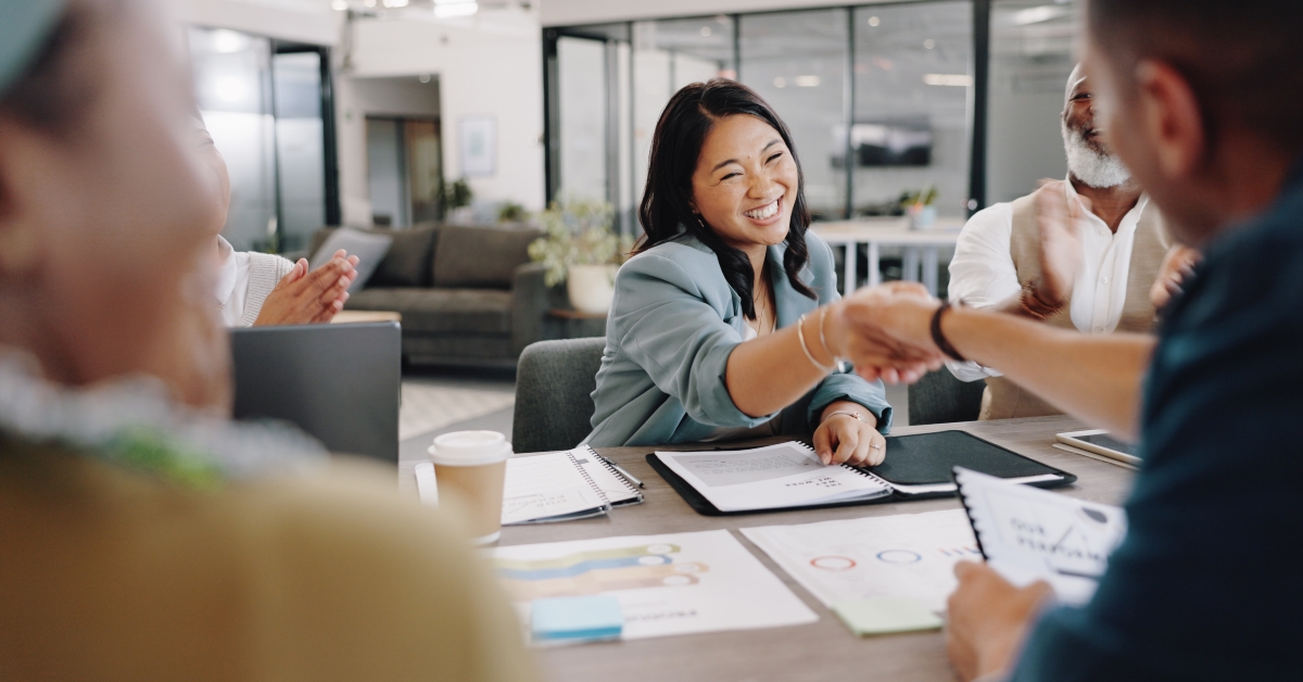 businesspeople shaking hands