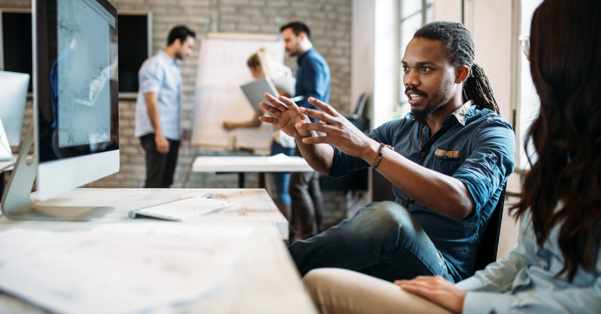 Young architects working on project