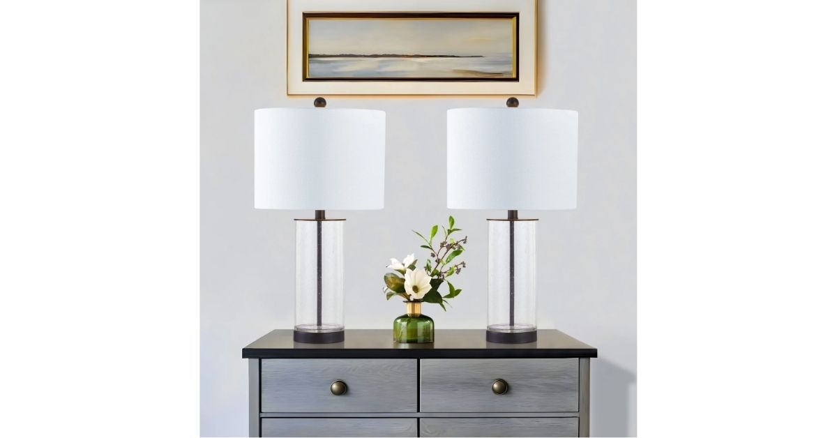 maxax glass table lamps set of 2