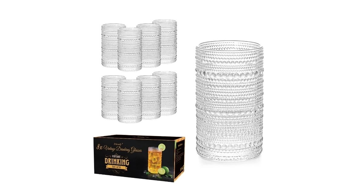 drinking glasses set of 8