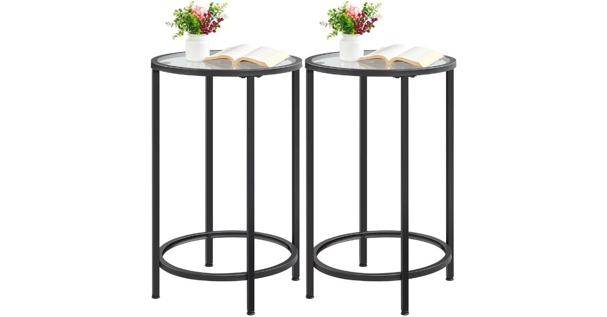 round glass top end tables