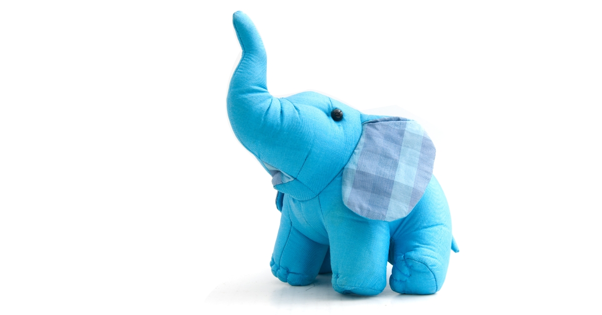 silk blue elephant toy